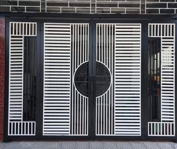 Cửa cổng thép hộp 4 cánh Hà Nội