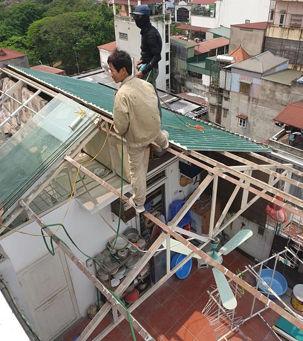 mẫu nhà lợp tôn một mái tôn tại Hà Nội