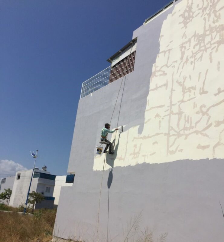 sơn tường ngoài trời