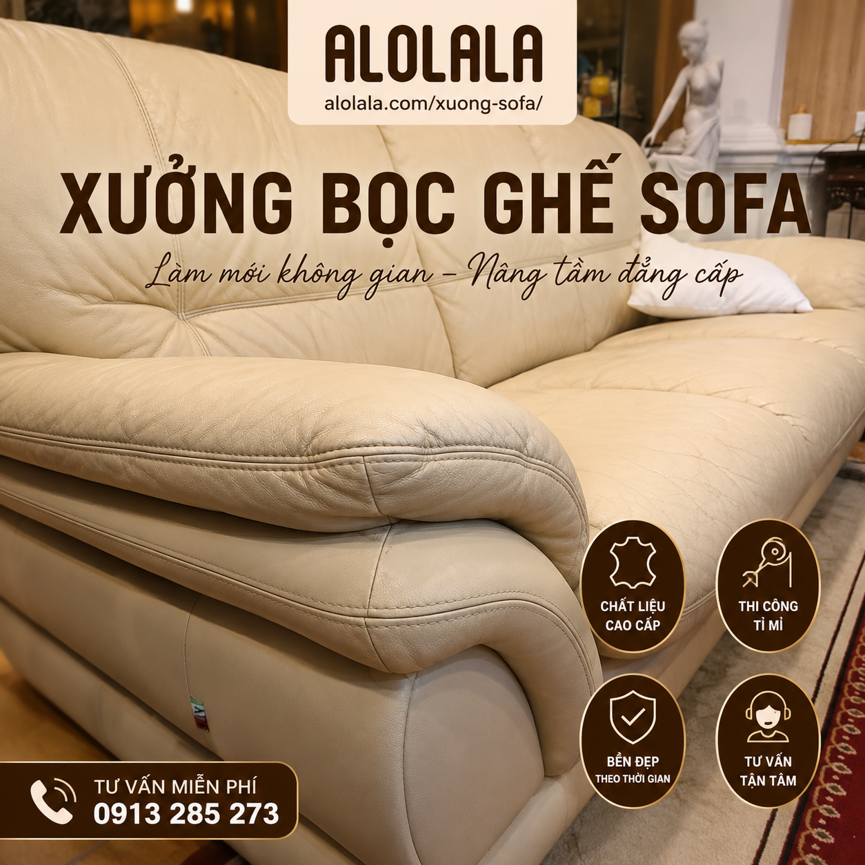 Xưởng bọc ghế sofa tại nhà ở hà nội