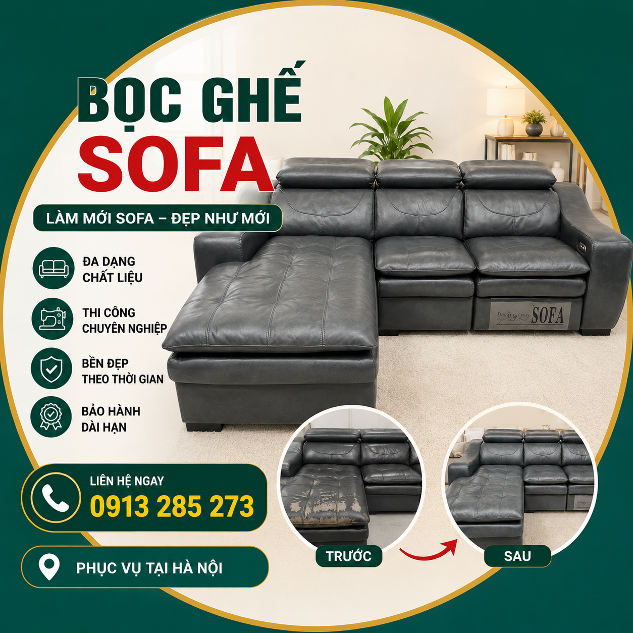 Bọc ghế sofa tại hà nội