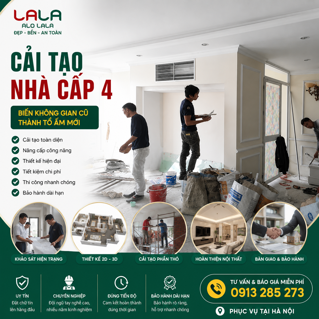 Cải tạo nhà cấp 4 cũ ở tại hà nội