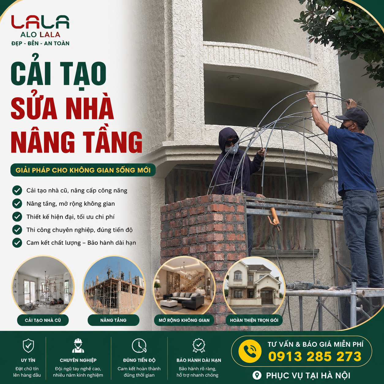 Cải tạo nâng tầng nhà tại hà nội