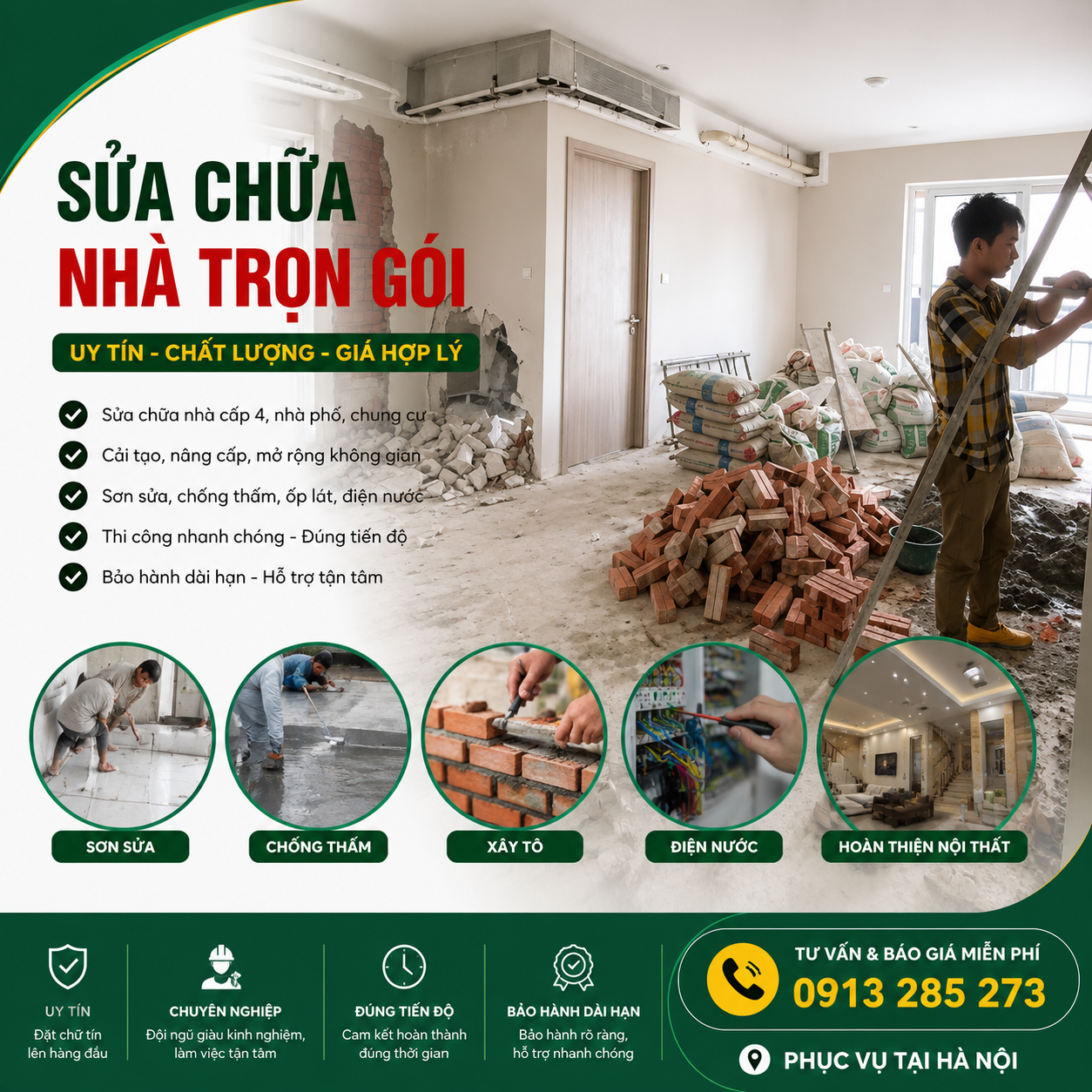 sửa chữa nhà cải tạo trọn gói tại hà nội